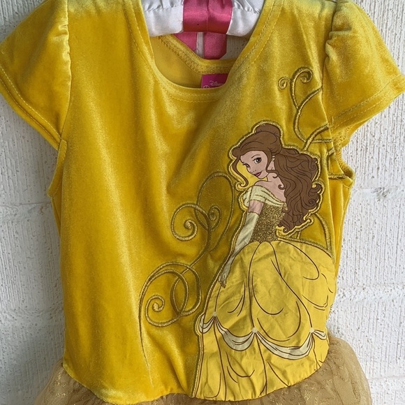 Disney Velvet Beauty & The Beast Gold Dress Up Dress sz 6 - Picture 3 of 6